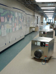 A fire broke out in the equipment storage room attached to the gymnasium at a school